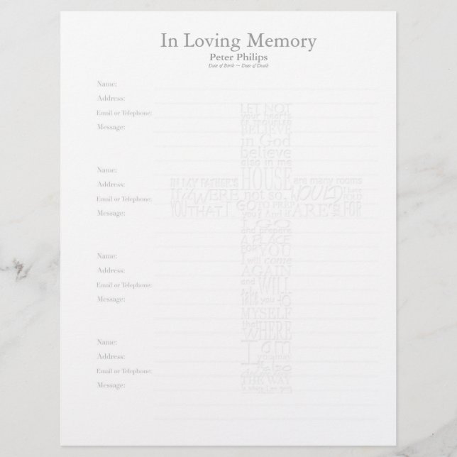 Bibel-Vers John14, quergeformt filigrane - (Vorderseite)