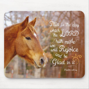 Bibel-Vers-Kastanien-Pferd Mousepads des Psalm-118