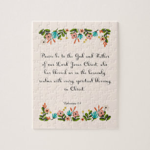 Bibel-Vers-Kunst - Ephesians 1:3 Puzzle