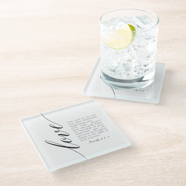 Bibel Vers Liebe Bibelschrift Glas Untersetzer (Schrägansicht)