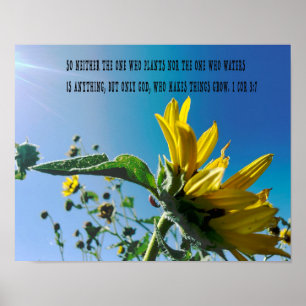Bibel Vers Poster, die Blume wachsen mit Gott. Poster