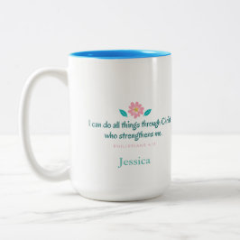 Bibel-Vers-Tasse Zweifarbige Tasse