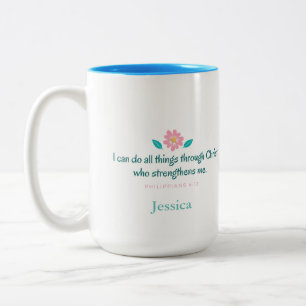 Bibel-Vers-Tasse Zweifarbige Tasse