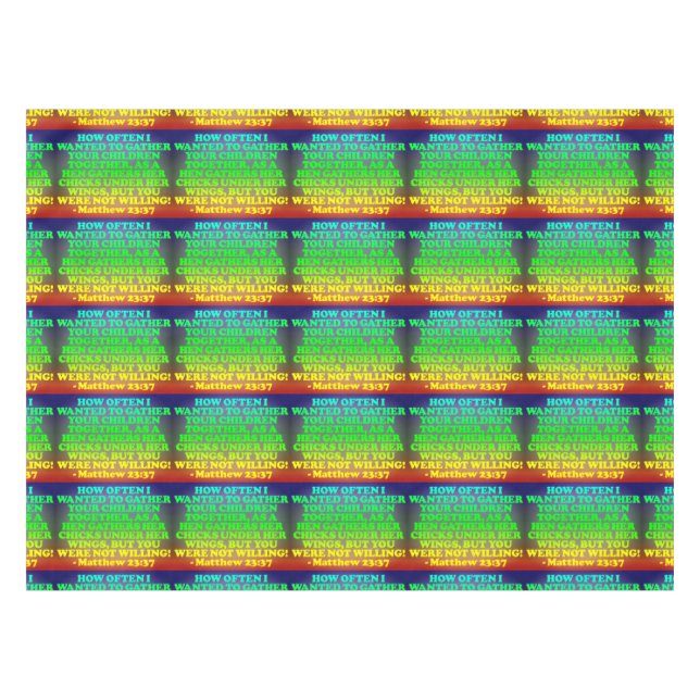 Bibel-Vers von Matthew-23:37. Mit Ziegeln Tischdecke (Vorderseite (Horizontal))