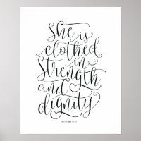 Bibel Versands Wall Art Sprichwörter 31:25 Kalligr