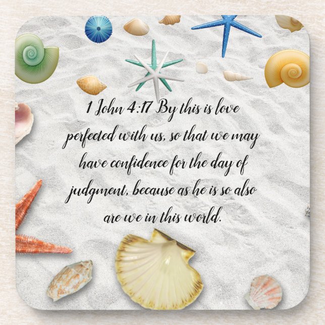 Bibel Verse 1 John 4:17 Getränkeuntersetzer (Vorderseite)