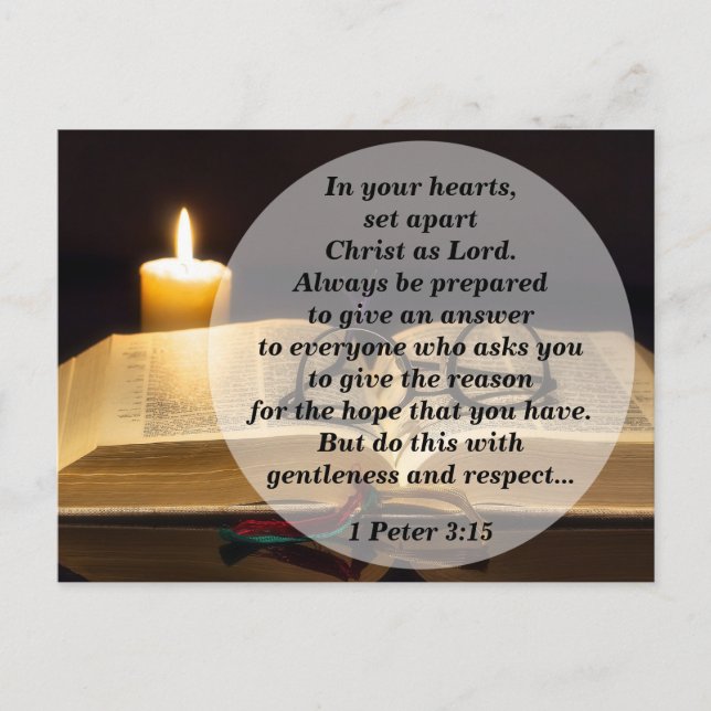 Bibel Verse 1 Peter 3:15 Set Apart Christus als Lo Postkarte (Vorderseite)