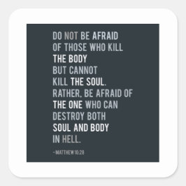 Bibel Verse Angst haben keine Angst Typografie Quadratischer Aufkleber