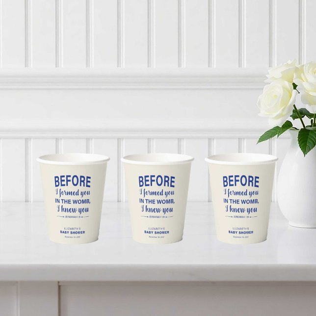 Bibel Verse Baby Dusche Jeremiah Christlich Modern Pappbecher (Von Creator hochgeladen)