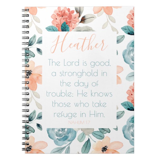 Bibel Verse Blumenrosa-Notebook Notizblock (Vorderseite)