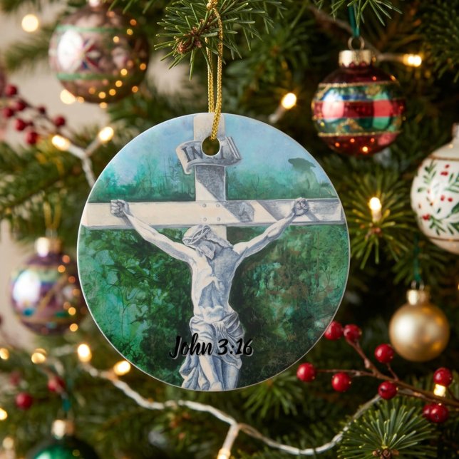 Bibel Verse Crucifix Keramik Ornament (Von Creator hochgeladen)