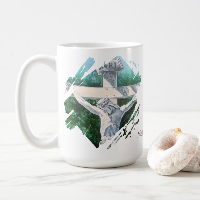 Bibel Verse Er ist der Risen Glaube Kaffeetasse (Mit Donut)