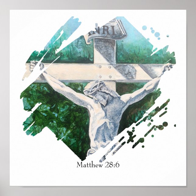 Bibel Verse Er ist der Risen Glaube Poster (Vorne)