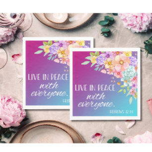 Bibel Verse Floral Square Napkins Serviette