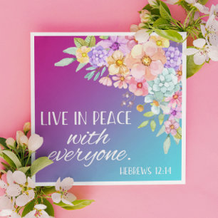 Bibel Verse Floral Square Napkins Serviette