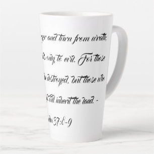 Bibel Verse Fret nicht Psalm 37:8-9 Latte Tasse