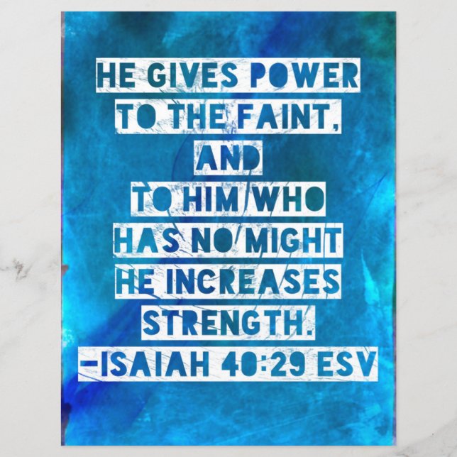 Bibel Verse Isaiah 40:29 Postkarte (Vorderseite)