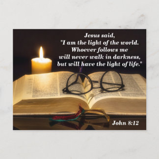 Bibel Verse Johannes 8:12 Jesus ist das Licht der Postkarte