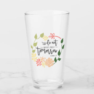 Bibel Verse Keine Sorge Schöner Blumenkranz Glas