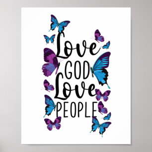 Bibel Verse Liebe Gott Liebe Menschen Schmetterlin Poster