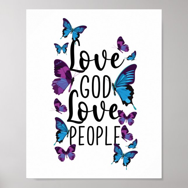 Bibel Verse Liebe Gott Liebe Menschen Schmetterlin Poster (Vorne)
