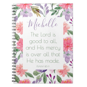 Bibel Verse Lila Notebook Notizblock