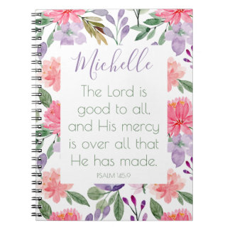 Bibel Verse Lila Notebook Notizblock