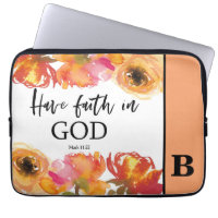 Bibel Verse Monogram Laptop Sleeve