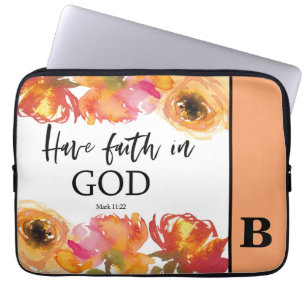 Bibel Verse Monogram Laptop Sleeve
