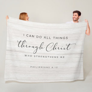 Bibel Verse Philippianer 4:13 Ich kann alles tun Fleecedecke