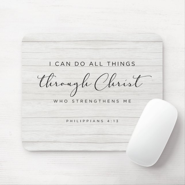 Bibel Verse Philippianer 4:13 Ich kann alles tun Mousepad (Mit Mouse)