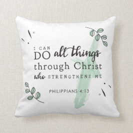 Bibel Verse Philippianer 4:13 Kissen