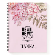 Bibel Verse Pink Blush Pampas Grass Notebook
