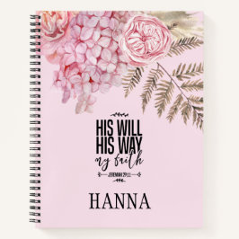 Bibel Verse Pink Blush Pampas Grass Notebook Notizbuch