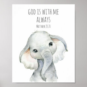 Bibel Verse Poster für Kinder Gott ist immer mit m
