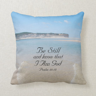 Bibel Verse Psalm 46:10 Ocean View Pillow Kissen
