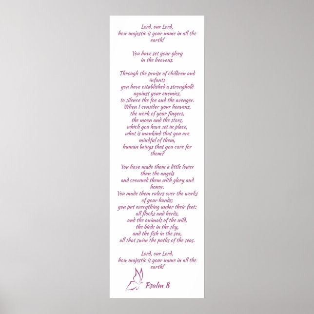 Bibel Verse Psalm 8 Ehre im Himmel Poster (Vorne)