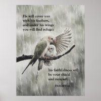 Bibel Verse Psalm 91:4 - Christlicher Glaube