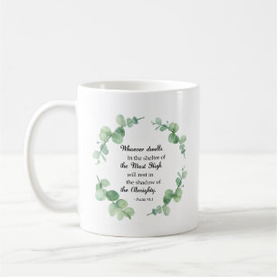 Bibel Verse psalm 91 Eukalyptus Wreath Christlich Kaffeetasse