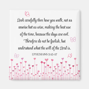 Bibel Verse Rosa Blume Herz Frauen Magnet