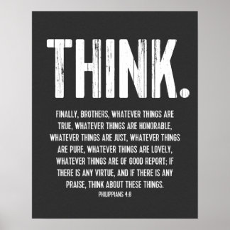 Bibel Verse, Schrift Philippinen 4:8 Moderne Poster