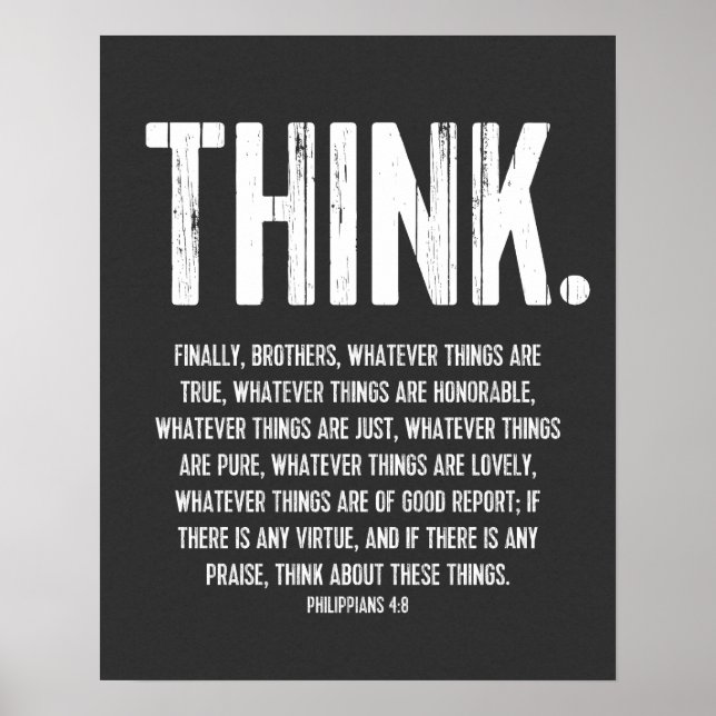 Bibel Verse, Schrift Philippinen 4:8 Moderne Poster (Vorne)