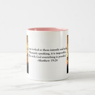 Bibel Verse Tasse Pink - Matthew 19:26