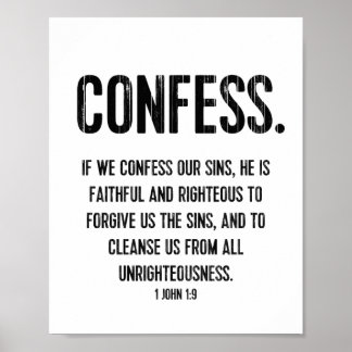 Bibel Verse Typografie Print Christlich 1 John 1:9 Poster