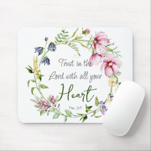 Bibel Verse Vertrauen in den Herrn mit botanischem Mousepad