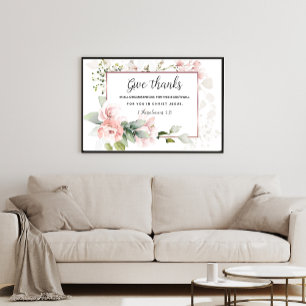 Bibel Verse Wall Art, 1 Thessaloniker 5:18 Poster