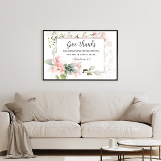 Bibel Verse Wall Art, 1 Thessaloniker 5:18 Poster