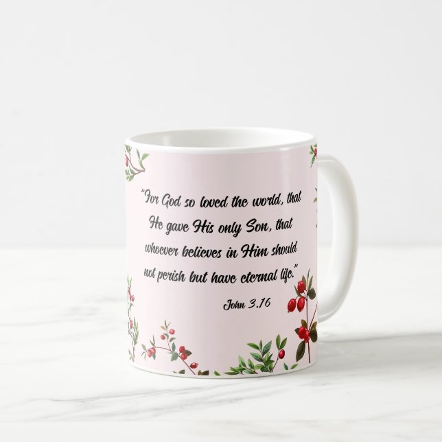 Bibel Verse Weihnachtsfeier Kaffeetasse (VorderseiteRechts)