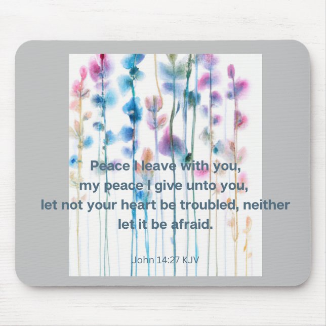 Bibel Verses Komfort helle, wasserfarbene Blume Mousepad (Vorne)