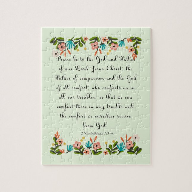 Bibel versifiziert Kunst - 2 Korinther-1:3 - 4 Puzzle (Vertikal)